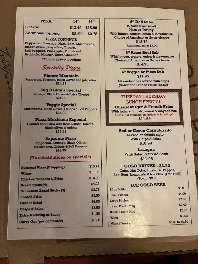 Big Daddy's Pizza Menu image 4